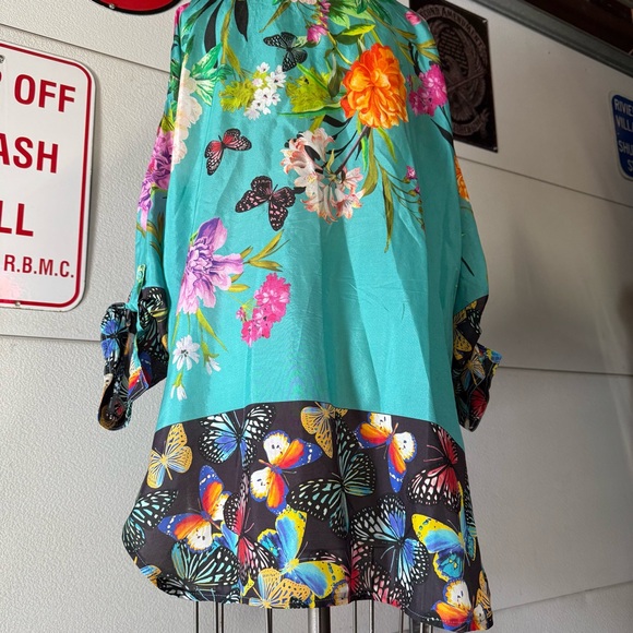 Johnny Was Panya Karis Button Down 100% Silk - Picture 8 of 12